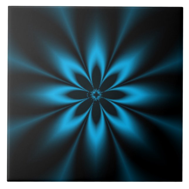 Blue Flower Burst Tile (Front)