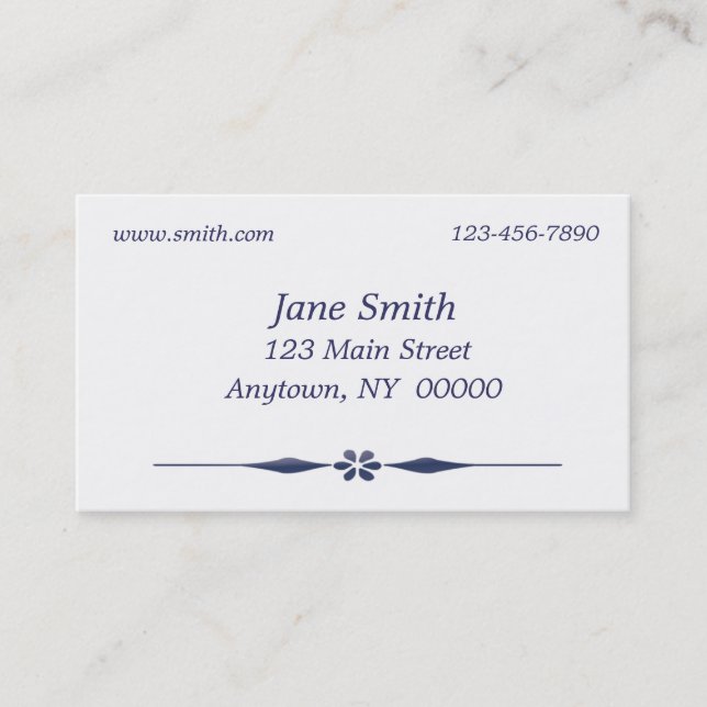 Blue Flower Business Card (Front)