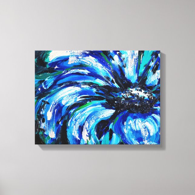 Blue flower canvas print (Front)