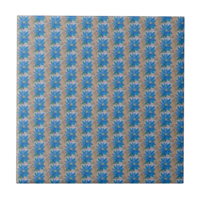 Blue Flower Ceramic Tile (Front)