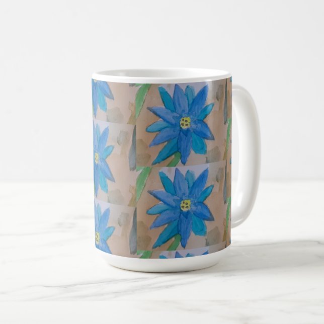Blue Flower  Coffee Mug (Front Right)