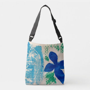 Blue Flower Cross Body Tote