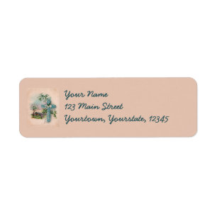 Blue Flower Cross Christian Address Labels