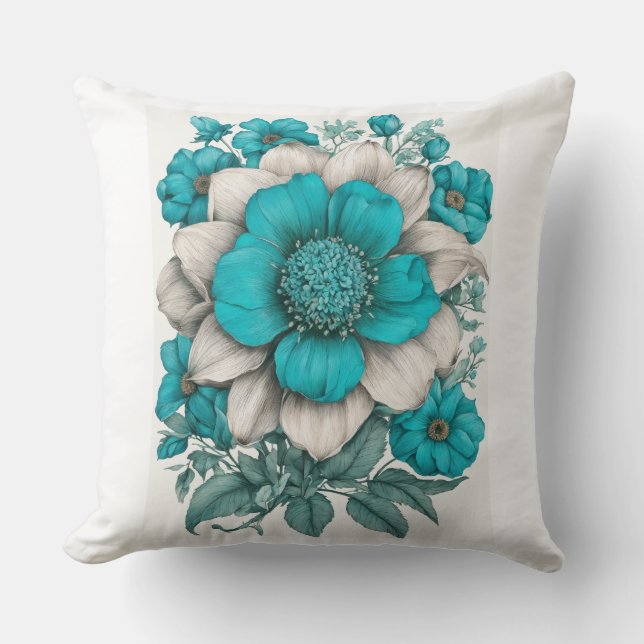 Blue Flower  Cushion (Front)