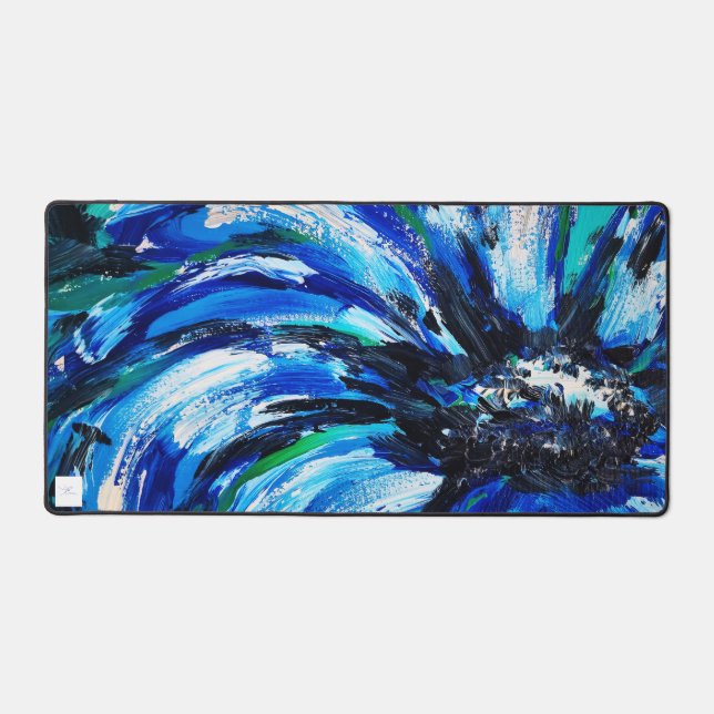 Blue flower desk mat (Front)