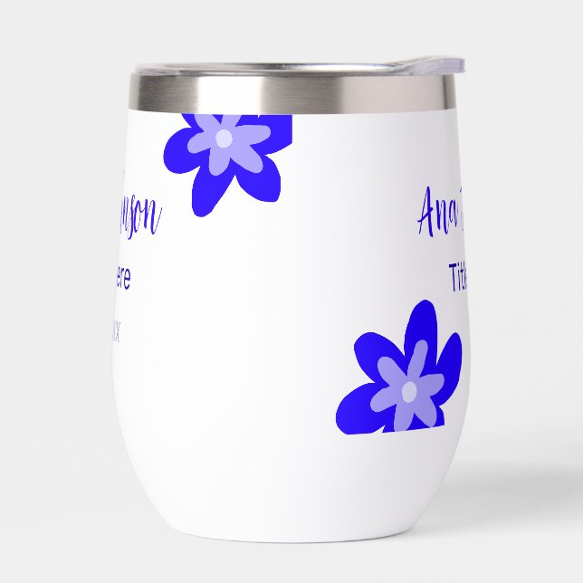 Blue flower doodle name title year 20XX profession (Left)