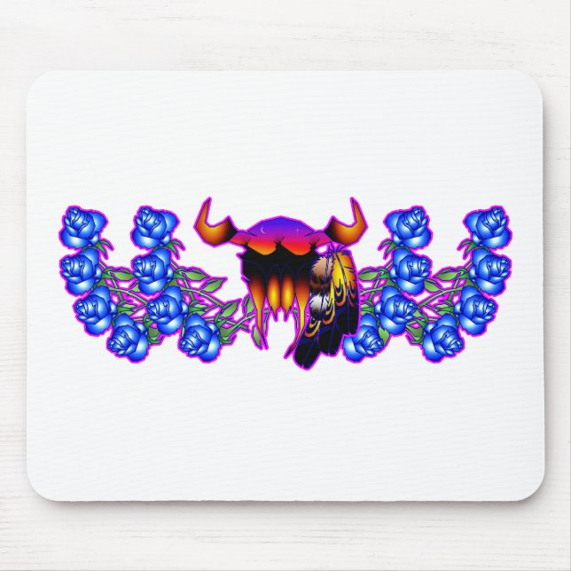 Blue Flower Dreams Mouse Mat (Front)