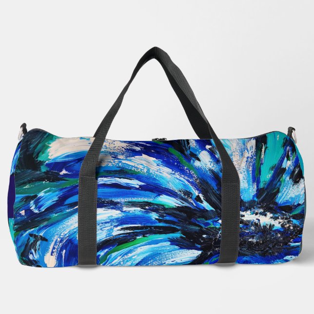 Blue flower duffle bag (Front)