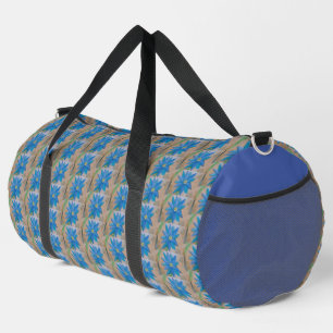 Blue Flower Duffle Bag