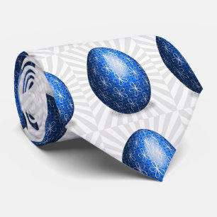 Blue Flower Easter Egg Tie