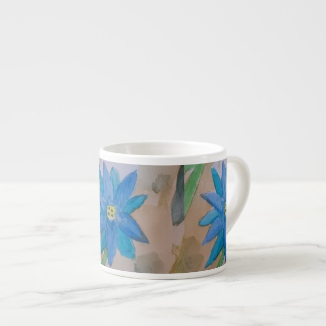 Blue Flower Espresso Cup (Front Right)