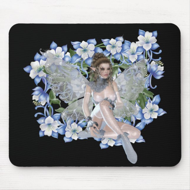 Blue Flower Fairy Design Mouse Mat (Front)