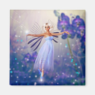 Blue Flower Fairy Magnet