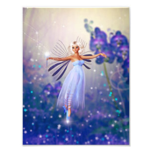 Blue Flower Fairy Photo Print
