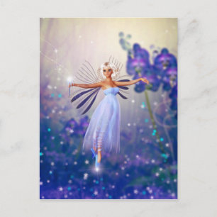 Blue Flower Fairy Postcard