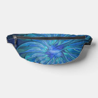 Blue Flower Fantasy Pattern, Abstract Fractal Art