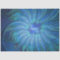 Blue Flower Fantasy Pattern, Abstract Fractal Art