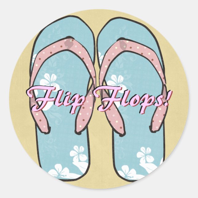 Blue Flower Flipflops Sticker (Front)