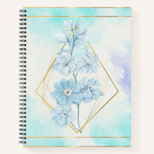 Blue Flower Floral  Notebook