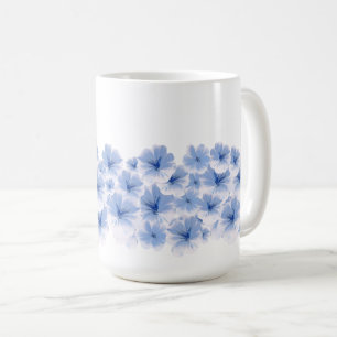 blue flower floral watercolor paint coffee mug