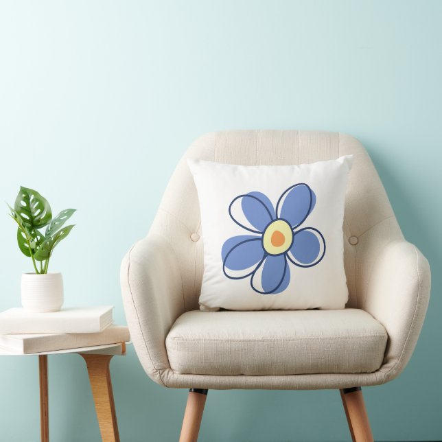 Blue Flower, Flower Blossom, Flower In Bloom Cushion (Chair)