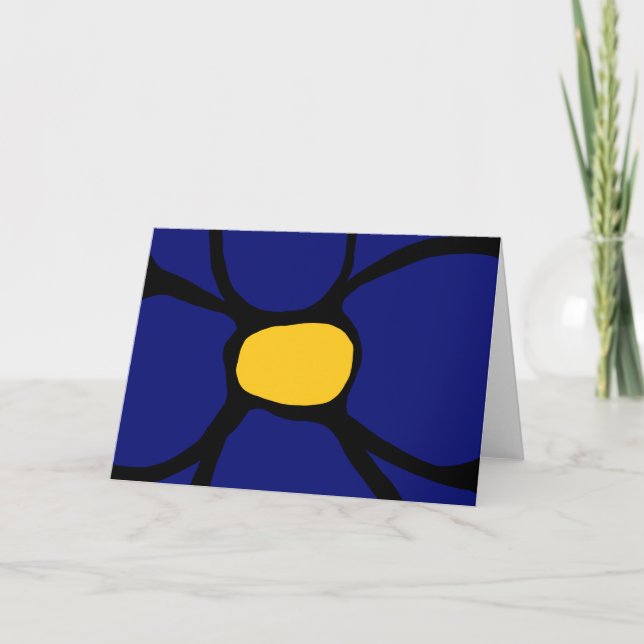 Blue Flower Folded Greeting Card (Front)