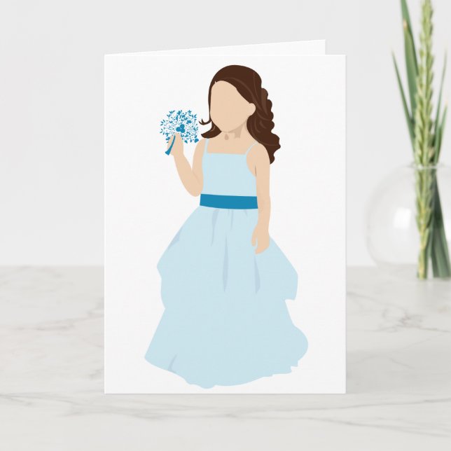 blue flower girl card (Front)