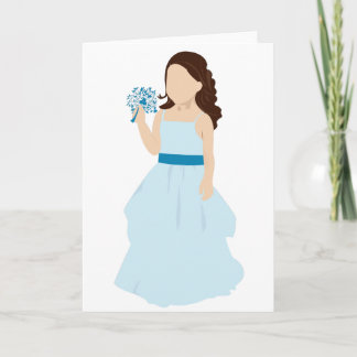 blue flower girl card
