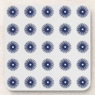 Blue Flower Graphic Pattern Coaster