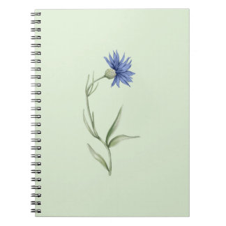 Blue Flower Green Aesthetic Notebook