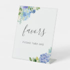 Blue Flower Hydrangea Bridal Shower Favours Sign