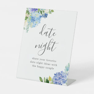 Blue Flower Hydrangea Date Night Sign