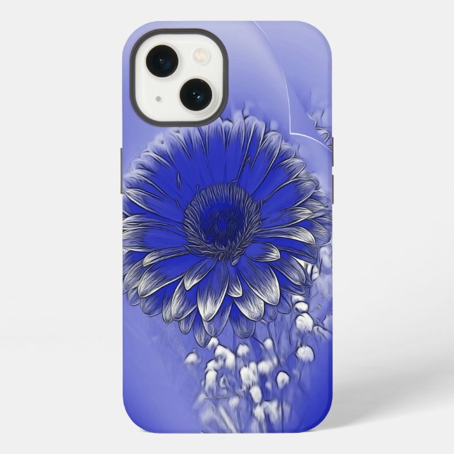 Blue flower iPhone case (Back)
