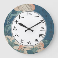 Blue Flower Japanese or Chinese Number Clock