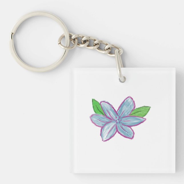 Blue Flower Key Ring (Front)