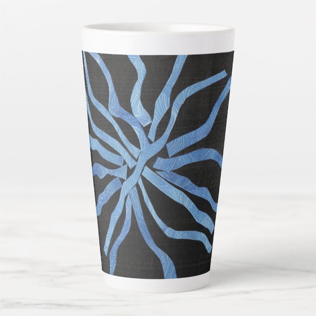 Blue Flower Latte Mug (Front)