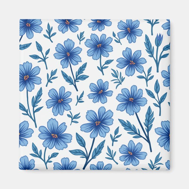 blue flower magnet (Front)