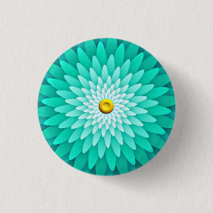 Blue Flower Mandala-68566 3 Cm Round Badge
