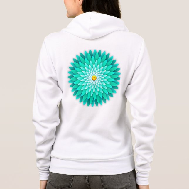 Blue Flower Mandala-68566 Hoodie (Back)