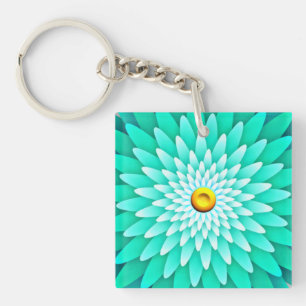 Blue Flower Mandala-68566 Key Ring
