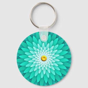 Blue Flower Mandala-68566 Key Ring