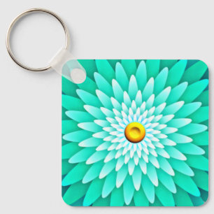 Blue Flower Mandala-68566 Key Ring