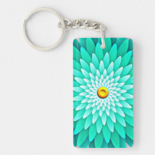 Blue Flower Mandala-68566 Key Ring