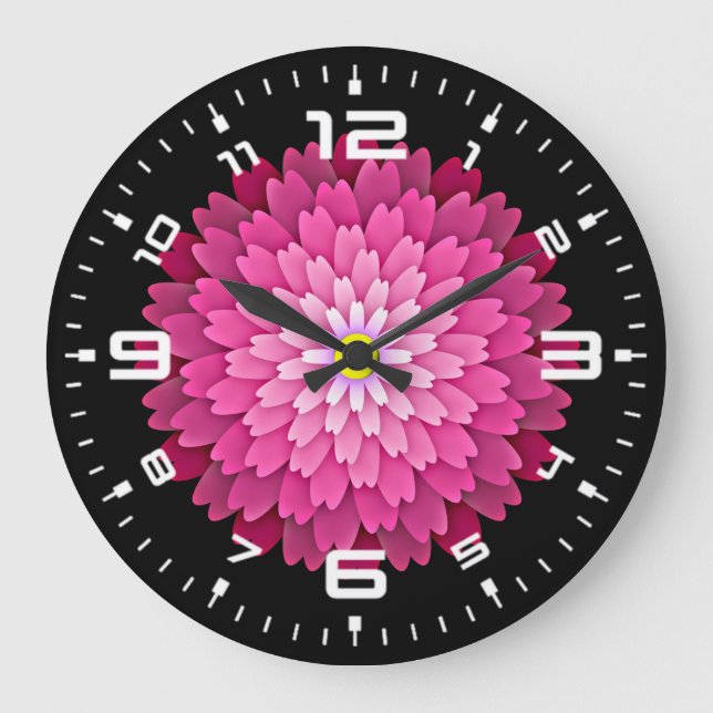 Blue Flower Mandala-68566 Large Clock (Front)
