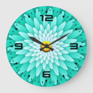 Blue Flower Mandala-68566 Large Clock