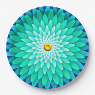Blue Flower Mandala-68566 Paper Plate