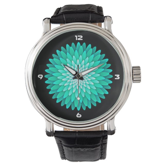 Blue Flower Mandala-68566 Watch (Front)