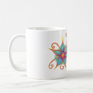 Blue Flower Mandala Personalised Coffee Mug