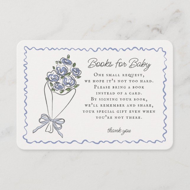 Blue Flower Market Floral Books for Baby Insert (Front)