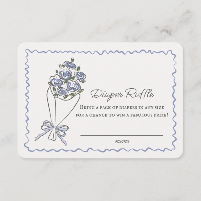 Blue Flower Market Floral Diaper Raffle Insert (Front)